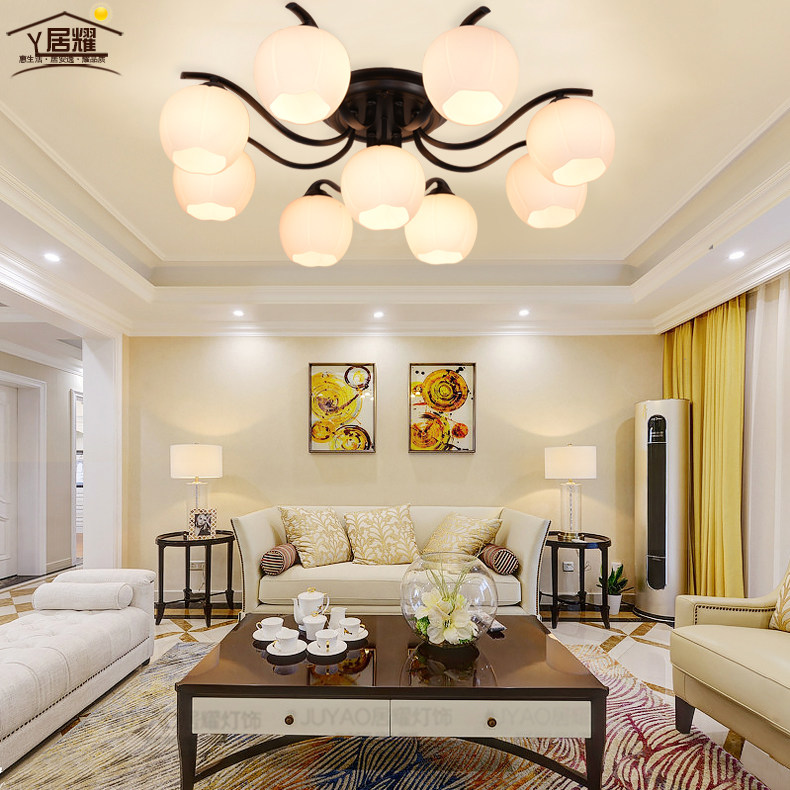 美式简约吸顶灯客厅大气欧式卧室灯温馨书房艺术铁艺灯具北欧现代,家装灯饰光源,客厅吸顶灯,淘宝优惠券,粉丝福利购,淘宝优惠卷