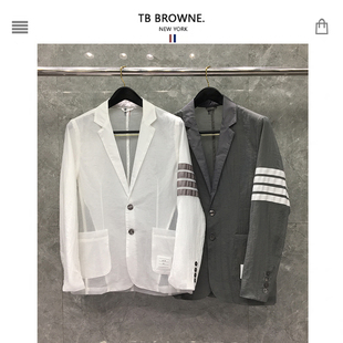 式 透气冰丝防晒西服外套潮牌西装 皮肤衣 休闲户外薄款 TB防晒衣男士