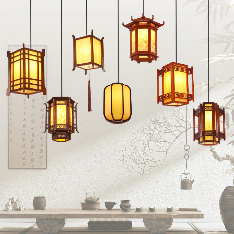 中式仿古小吊灯酒店饭店走廊阳台灯笼灯户外装饰复古实木羊皮灯饰,家装灯饰光源,酒店/宴会厅/餐饮吊灯,淘宝优惠券,粉丝福利购,淘宝优惠卷