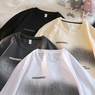 潮牌上衣服夏天打底衫 短袖 体桖男款 潮流宽松纯棉半袖 丅 t恤男夏季