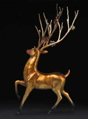 黄铜鹿摆件彩铜梅花鹿工艺礼品摆件办公室家居客厅装饰品开业送礼