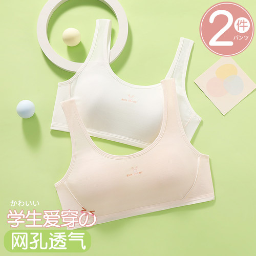 夏季薄款网孔透气轻薄运动防震内衣少女文胸学生背心发育期女大童