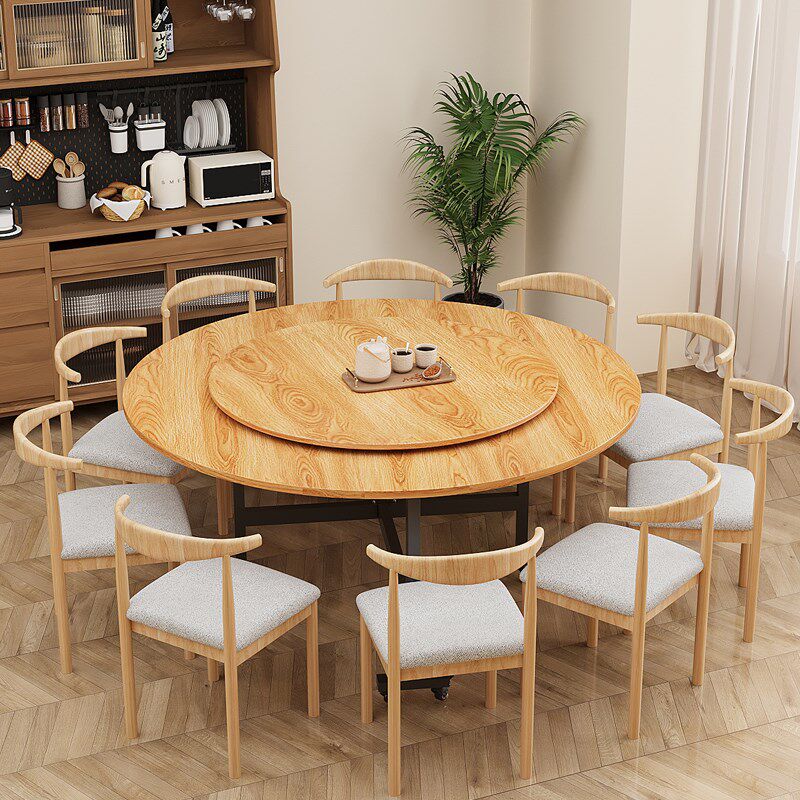 折叠餐桌家用餐桌椅组合10人大圆桌带转盘多功能折叠桌子圆形餐桌,住宅家具,板木餐桌,淘宝优惠券,粉丝福利购,淘宝优惠卷