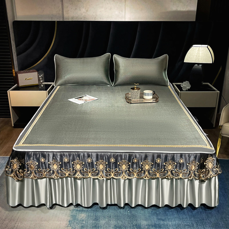 夏季高端冰藤席三件套床裙可水洗折叠1.8m可拆卸冰丝凉席空调软席,床上用品,藤席,淘宝优惠券,粉丝福利购,淘宝优惠卷