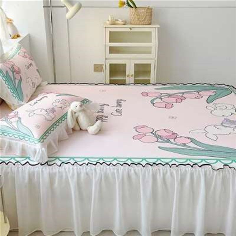 公主风冰藤冰丝凉席床裙款三件套冰丝席花边空调席子可机洗水洗,床上用品,冰丝席,淘宝优惠券,粉丝福利购,淘宝优惠卷