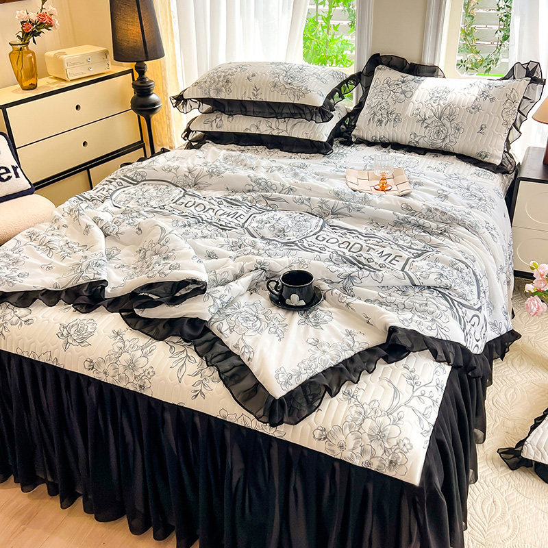 A类夏季乳胶冰丝凉席夏被四件套床裙款可机水洗空调软席子三件套,床上用品,学生床品套件,淘宝优惠券,粉丝福利购,淘宝优惠卷