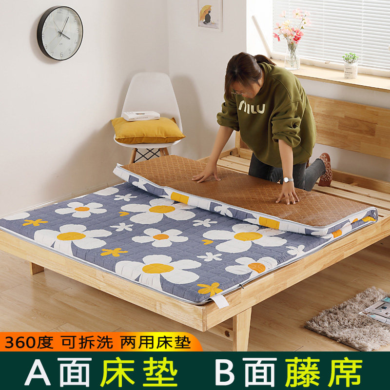 可拆洗冬夏两用藤席床垫家用双人软垫学生宿舍单人加厚垫被榻榻米,床上用品,床垫/床褥/床护垫/榻榻米床垫,淘宝优惠券,粉丝福利购,淘宝优惠卷