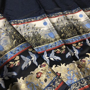 【稻下仙鹤】成人马面裙秋冬定位布料高端服装定制设计面料国风