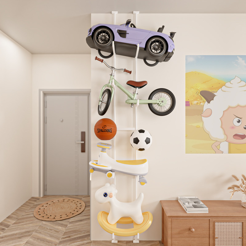 儿童车置物架顶天立地客厅卧室多层挂自行车滑板篮球玩具车收纳架,收纳整理,整理架/置物架/收纳架,淘宝优惠券,粉丝福利购,淘宝优惠卷