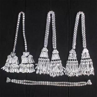 苗族侗族银饰头饰银帽少数民族舞台服装苗族妇女服装配饰围腰链