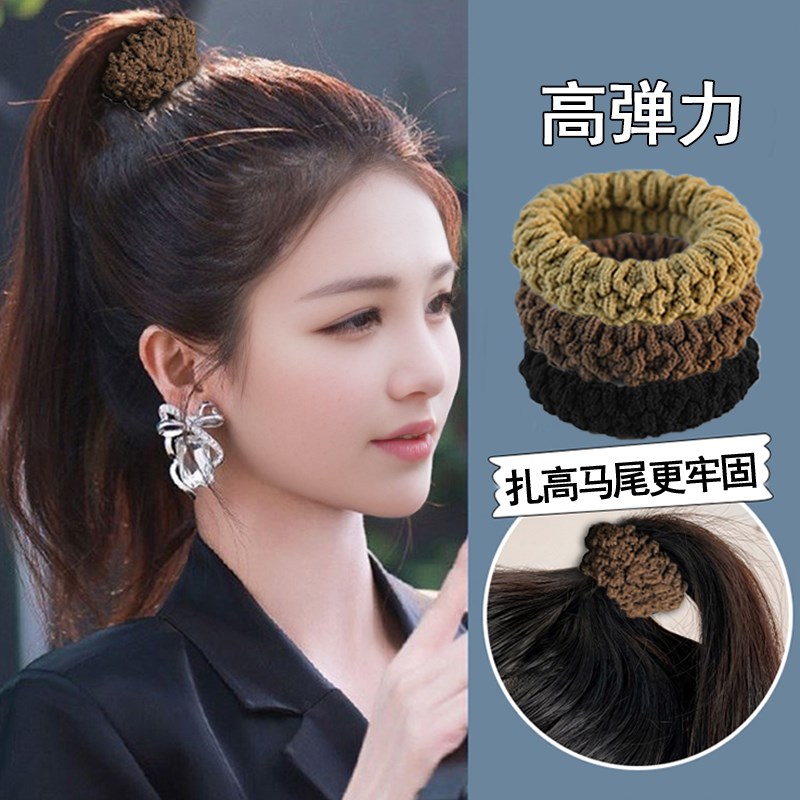 高马尾发绳扎头发橡皮筋加粗加厚宽高弹力头绳2024新款.发圈皮套