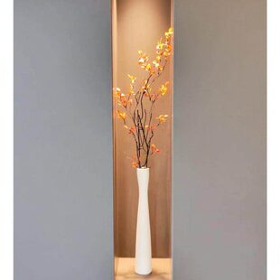 124视北细欧长款高器陶瓷花瓶干花插花白色电墙格栅玄关柜装饰摆