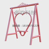 网红户外景区拍照打卡爱心秋千座椅农庄公园不锈钢座椅摆件秋千