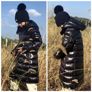 儿童连帽中长版羽绒服加厚白鹅绒防水耐脏修身轻便保暖男女童冬装