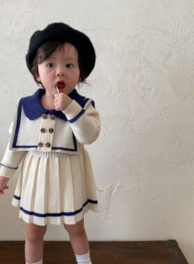 女宝宝春秋装连衣裙子毛衣婴儿秋冬装针织韩版超洋气公主一岁套装
