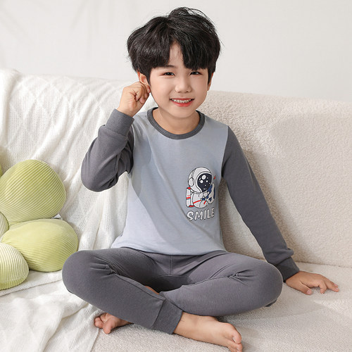 男童秋装家居服套装2023新款儿童秋衣卫生裤睡衣男孩发热衣两件套