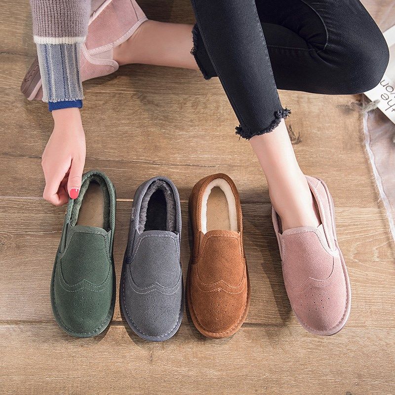 冬季情侣雪地靴男女短筒靴懒人平底短靴冬加绒保暖棉鞋白搭面包鞋,女鞋,时尚雪地靴,淘宝优惠券,粉丝福利购,淘宝优惠卷