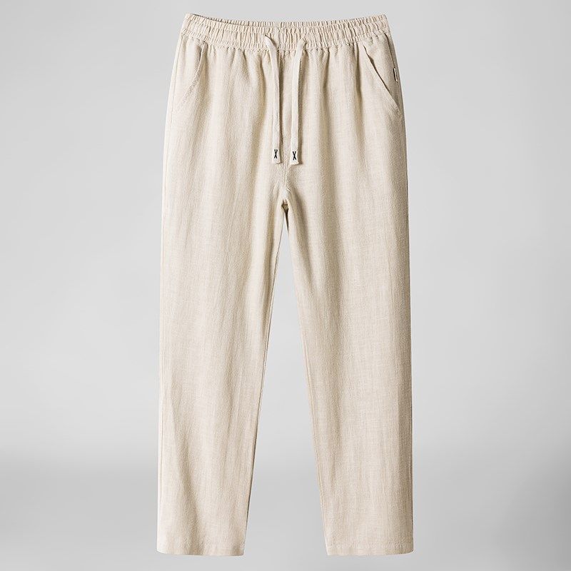 中国风大码男士直筒宽松亚麻休闲裤夏季薄款棉麻透气长裤苎麻裤子,男装,休闲裤,淘宝优惠券,粉丝福利购,淘宝优惠卷