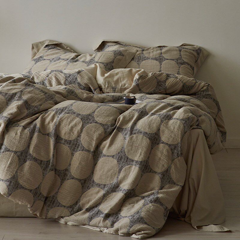 美式复古风四件套全棉纯棉床单被套裸睡极简侘寂风民宿高级感床品