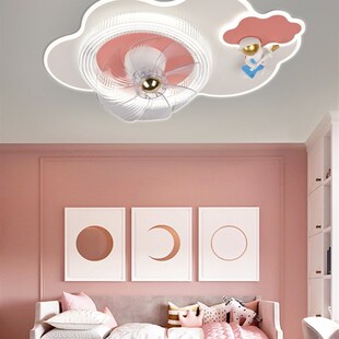 新款卡通风扇灯摇头吸顶灯护眼led餐厅儿童房卧室灯智能静音现代