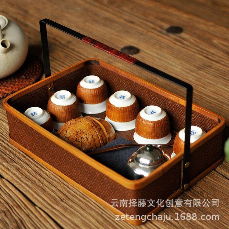 大漆菱形纹藤席铁艺圆形提篮复古水果篮茶具收纳工艺礼品厂家现货,清洗/食品/商业设备,肉松机,淘宝优惠券,粉丝福利购,淘宝优惠卷