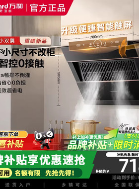 万和小双翼J320APro飓风卷吸侧吸抽排油烟机家用21风量小尺寸脱排