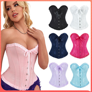 跨境热销款多色塑身衣胸衣无肩带舞会派对女士抹胸上衣花边束身
