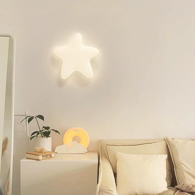 卧室壁灯法式奶油风儿童房护眼LED床头灯沙发过道走廊装饰云朵灯