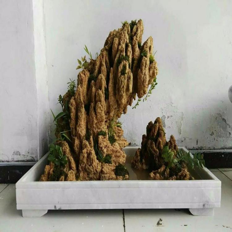 吸水石小型客厅营养土造景石原石摆件微景观造景凉亭装饰吸水石