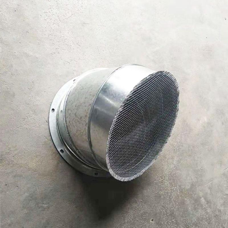 生产外墙防雨罩45度弯头排风口加网带法兰配电房专用加工