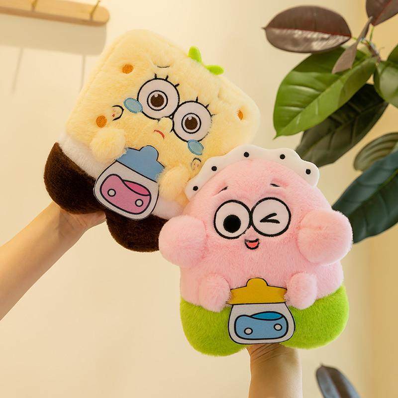 呆萌海绵宝宝毛绒玩具派大星玩偶公仔女生日礼物睡觉抱枕抓机娃娃