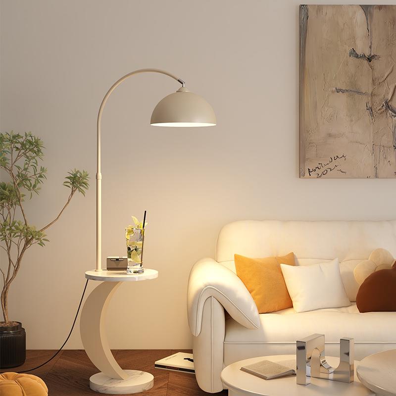 北欧茶几一体落地灯简约置物客厅卧室床头灯创意带床头柜立式台灯