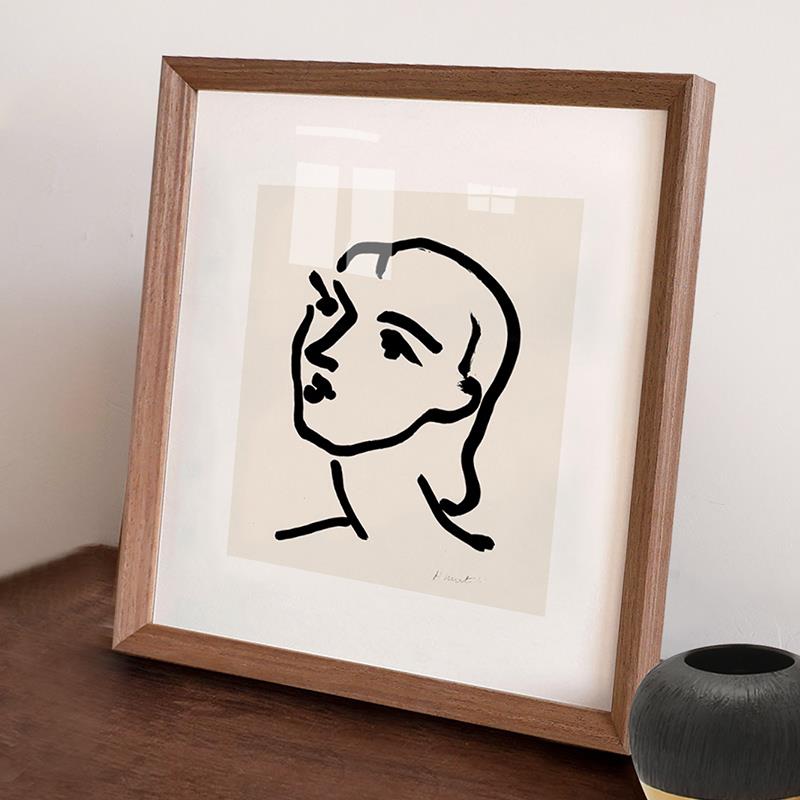 天台悦先方形实木相框挂墙333850现代中式宣纸卡纸字画书画装裱