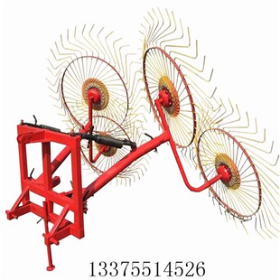 指盘式搂草机圆盘搂牧草麦秸玉米秸秆拖拉机牵引式悬挂式搂草机