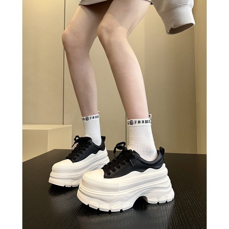 小个子必入潮品~新款真皮松糕厚底鞋女小白鞋轻便增高显瘦休闲鞋,女鞋,休闲板鞋,淘宝优惠券,粉丝福利购,淘宝优惠卷