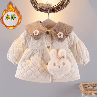 加厚儿童铺棉外套 小童棉袄0一3岁童装 婴儿外套女童秋冬款 2023新款