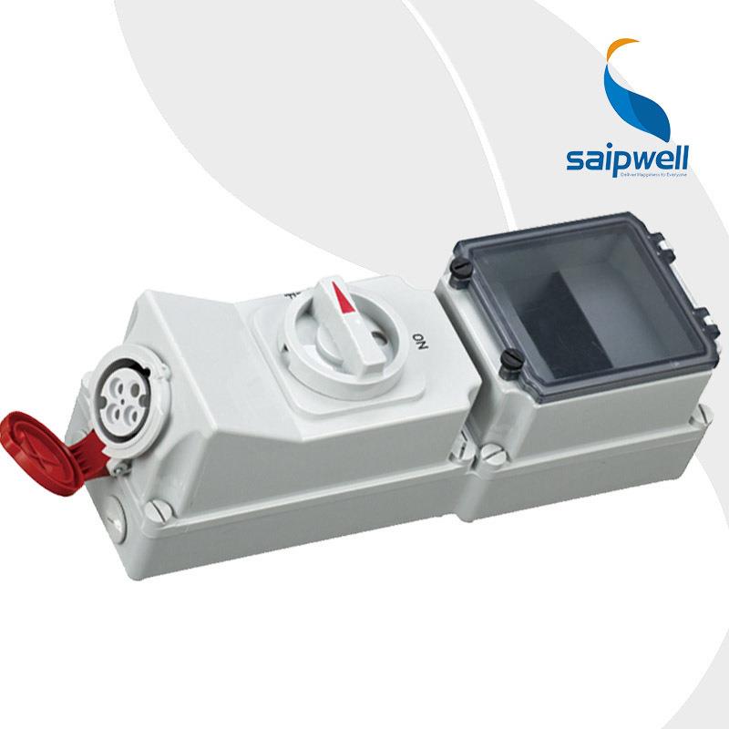 赛普SP5610机械连锁插座带空开工业防水插座4P16A400V户外插座