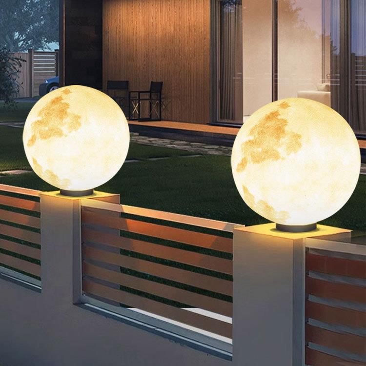 太阳能月球灯户外圆球围墙灯别墅花园月亮星球氛围灯创意网红草坪