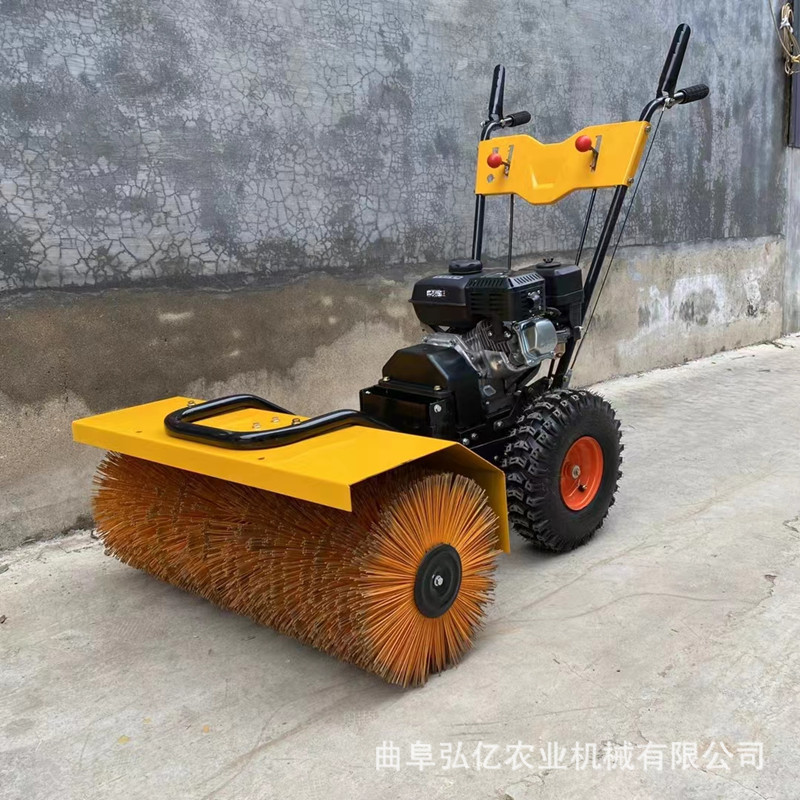 多用途汽油清雪机工厂车间清洁除尘扫雪机小型滚轮式鱼塘除雪机