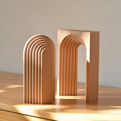 象有形/原木现代抽象拱形家居客厅售楼样板间桌面艺术装饰摆件