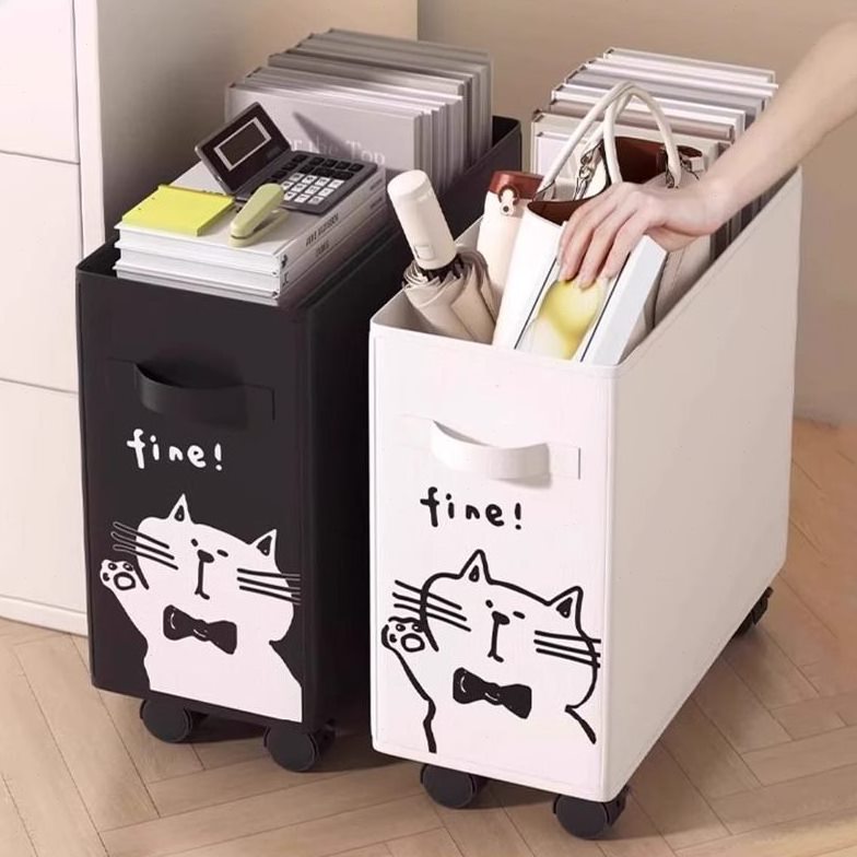 工位书包轮放办公室桌小推车移动收纳架收纳筐置物架宿舍包带下