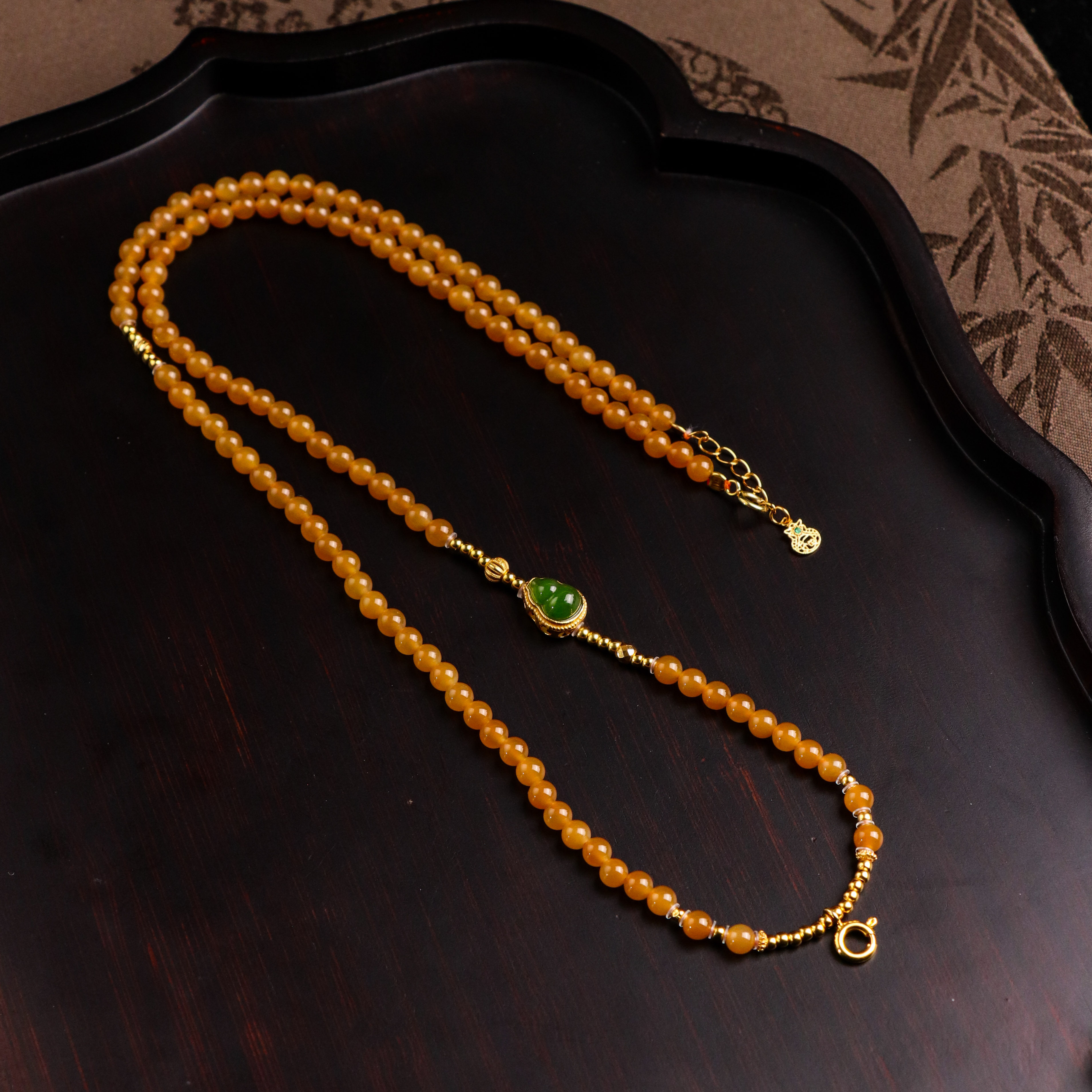 【朱朱严选】和田玉*项链*银925镶嵌*4mm