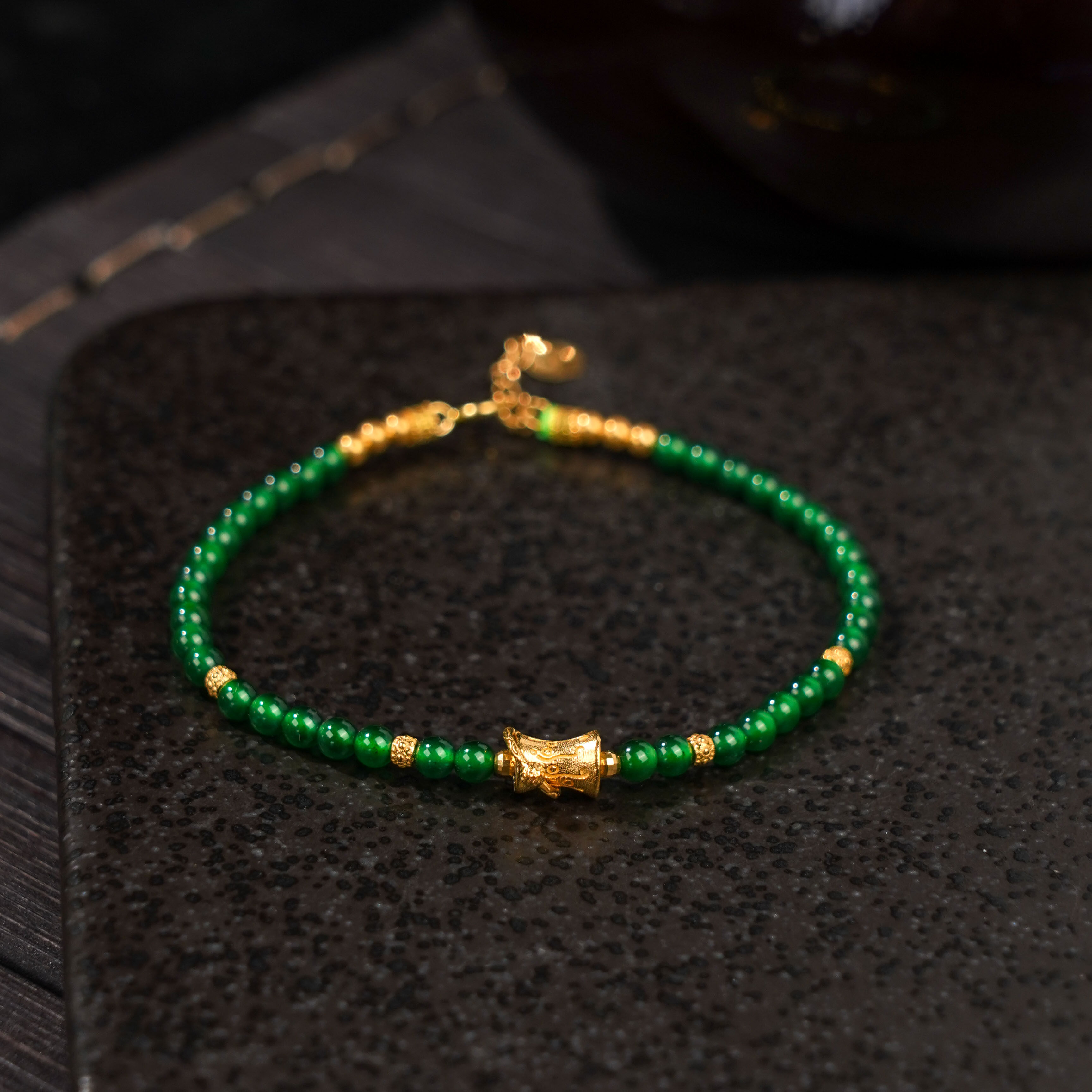 【朱朱严选】翡翠*手链*18K金镶嵌*约3mm*确认收货后可加到17手围