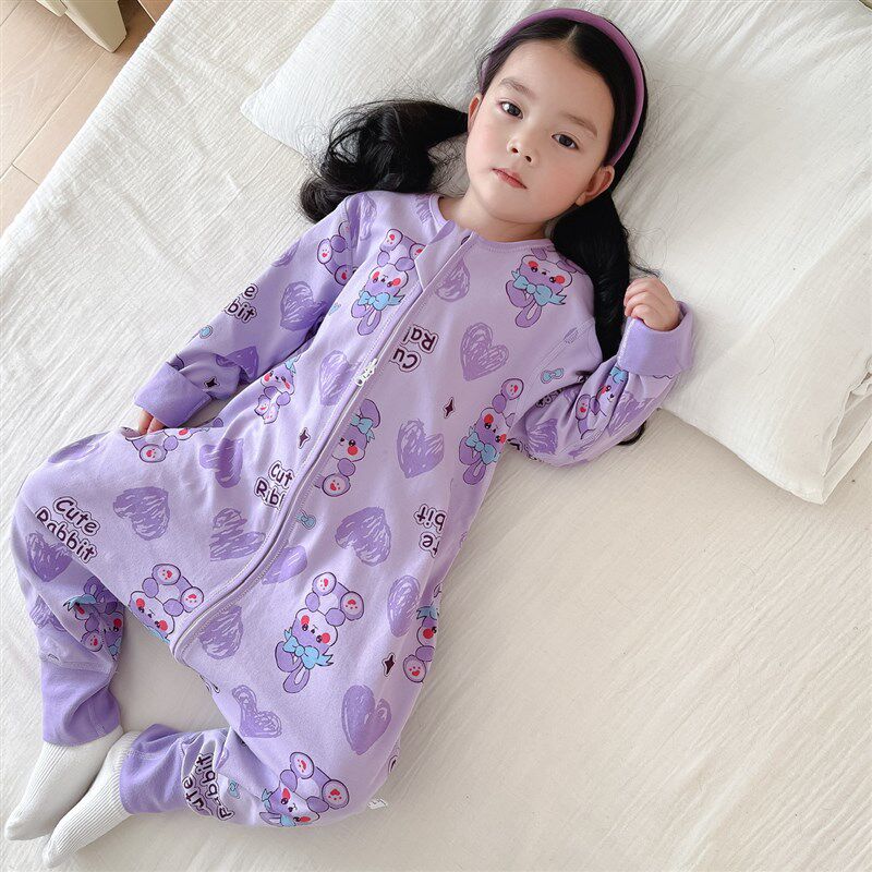 萌娃睡袋~软糯A类100%纯棉无痕连体睡衣春秋款男女宝宝卡通防踢被