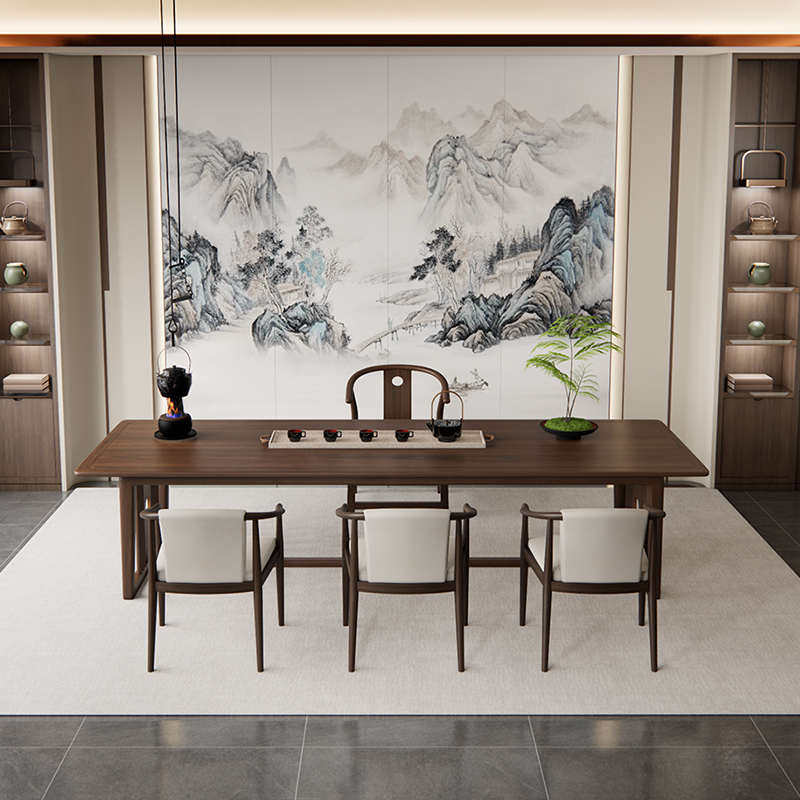 新中式实木茶桌椅组合现代简约禅意茶台会客泡茶桌办公室接待家具