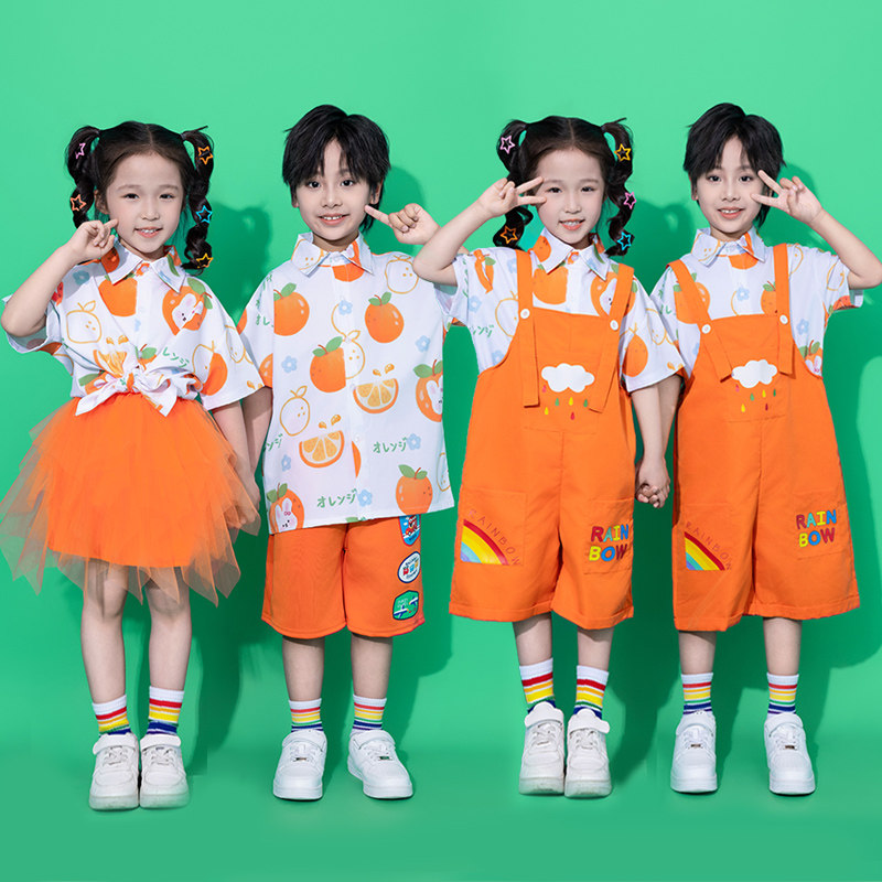 六一儿童演出服幼儿园毕业照蓬蓬裙港风衬衫小学生啦啦队表演服装