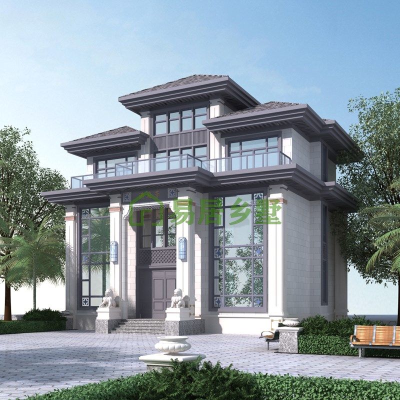 405新款四层新中式别墅设计图纸三层半新农村自建房豪华型大宅,商务/设计服务,样图/效果图销售,淘宝优惠券,粉丝福利购,淘宝优惠卷