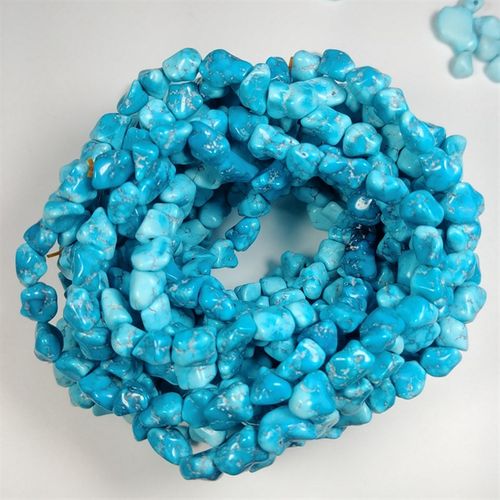 原矿无优化绿松石高瓷蓝玉化天空蓝随型原石女神款手串手链单圈