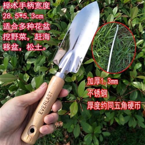 园艺铲子不锈钢加厚挖土花铲小铁锹家用大小号套装养花松土工具
