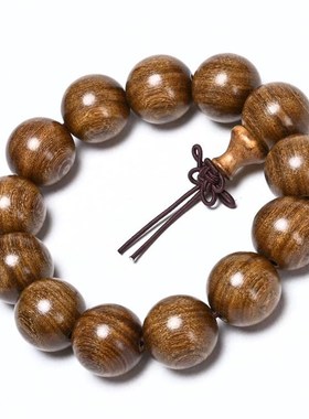 金丝檀木多圈手串木质佛珠念珠盘玩把件沉香乌阴沉木男女情侣手链